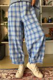 Patrick Plaid Brushed Cotton Demi Bloom Pant Soft Cobalt